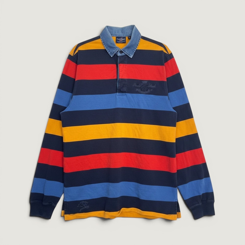 Paul & Shark Yachting‎ Vintage Rugby Shirt Striped Multi Colour Large